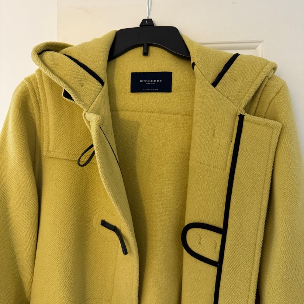 Burberry London Wool Yellow Duffel Coat - Picture 3 of 15